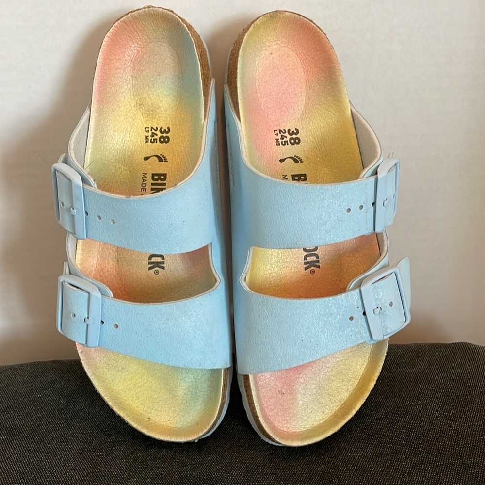 Birkenstock women’s baby blue size 38 w7m5 vegan - Picture 2 of 5